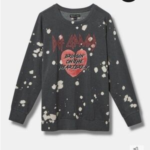Def Leppard Cozy Fleece TORRID NWT SIZE 3Crew Sweatshirt